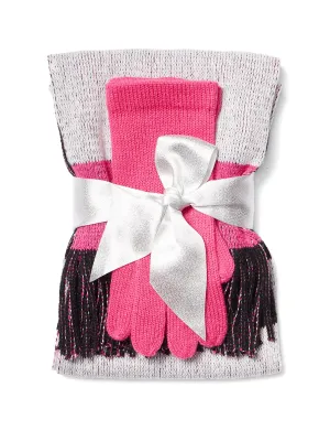 2-Piece Colorblock Scarf & Gloves Set