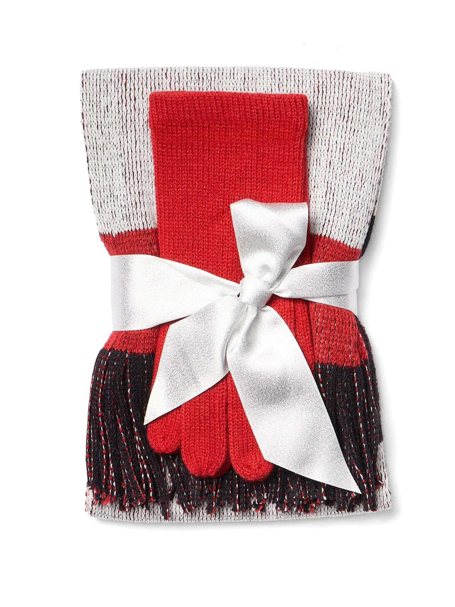 2-Piece Colorblock Scarf & Gloves Set