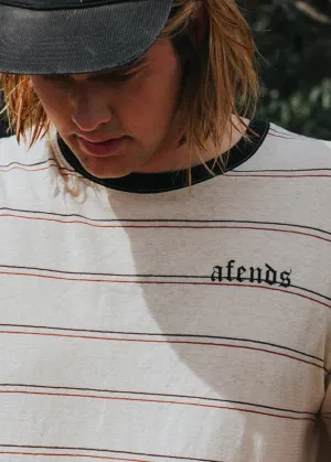 Afends Mens Unrest - Hemp Stripe Standard Fit Tee