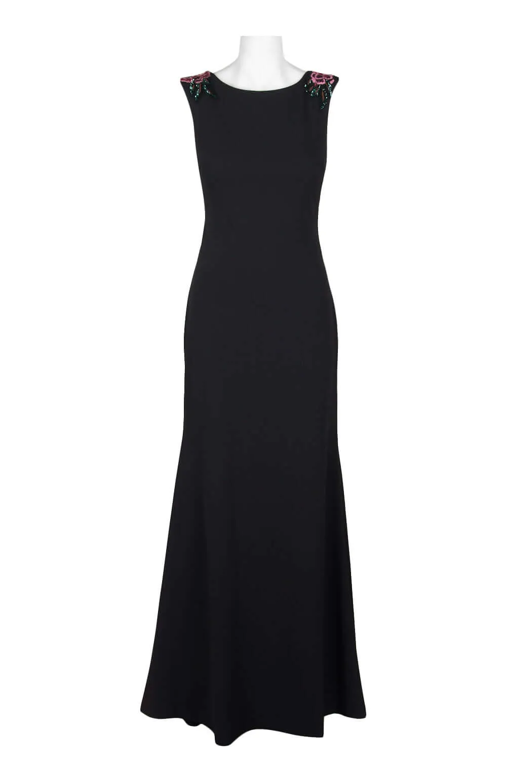 Aidan Mattox Embellished Boat Neck Bodycon Tafetta Gown