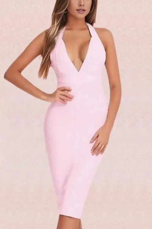 Ali Bandage Midi Dress - Baby Pink