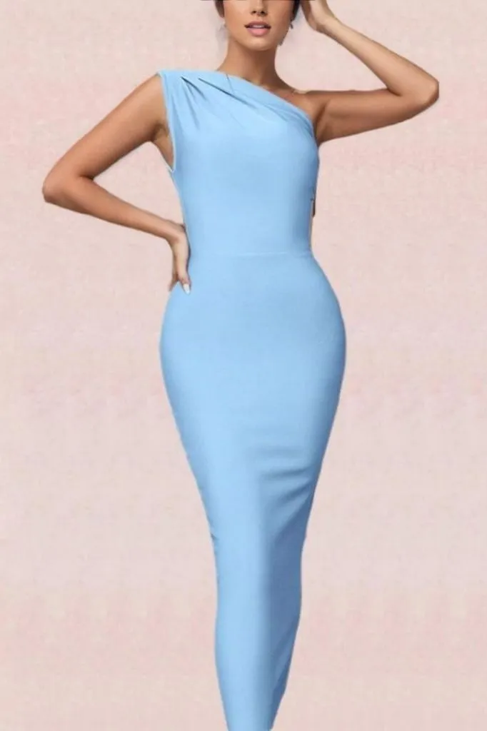 Ally Bodycon Midi Dress - Baby Blue