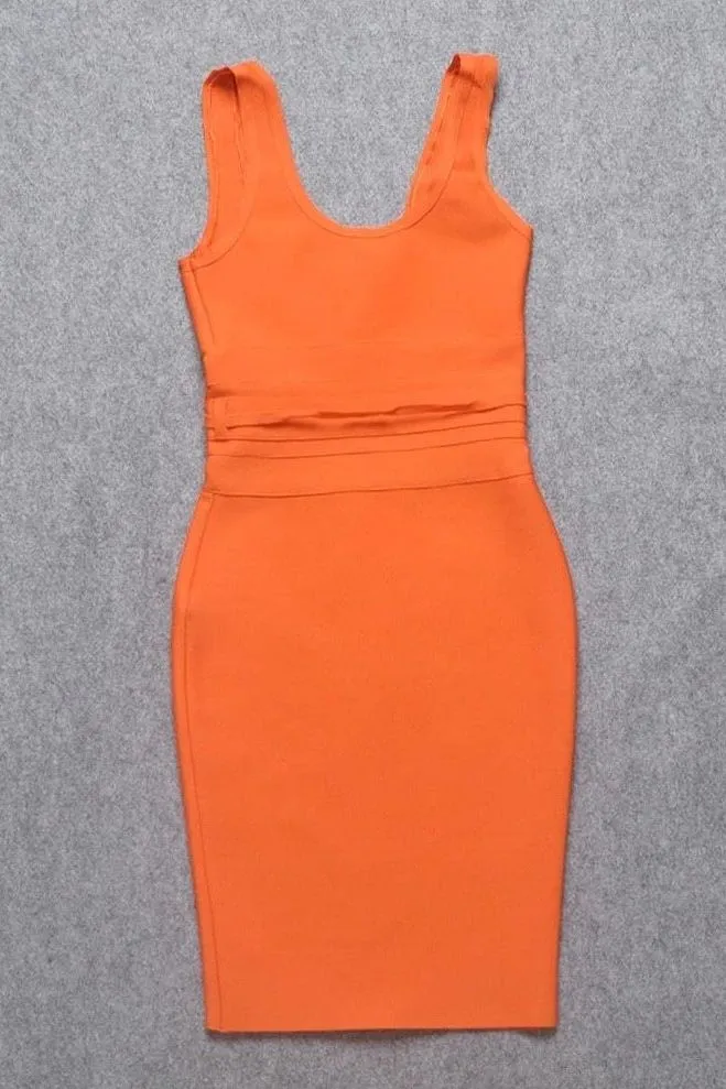 Amy Bandage Dress - Apricot Orange