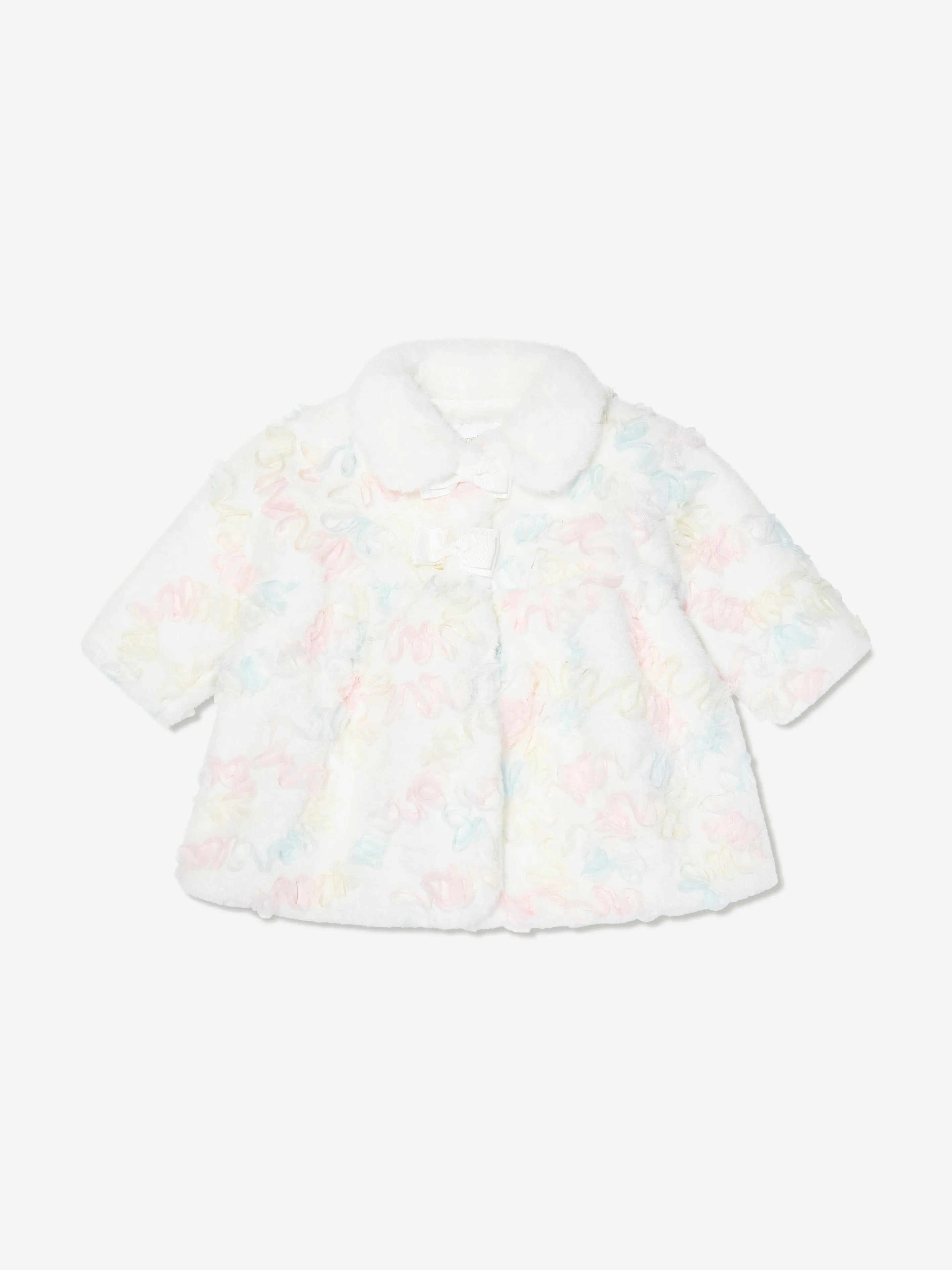 Angels Face Baby Girls Harmony Pastel Fur Coat in White