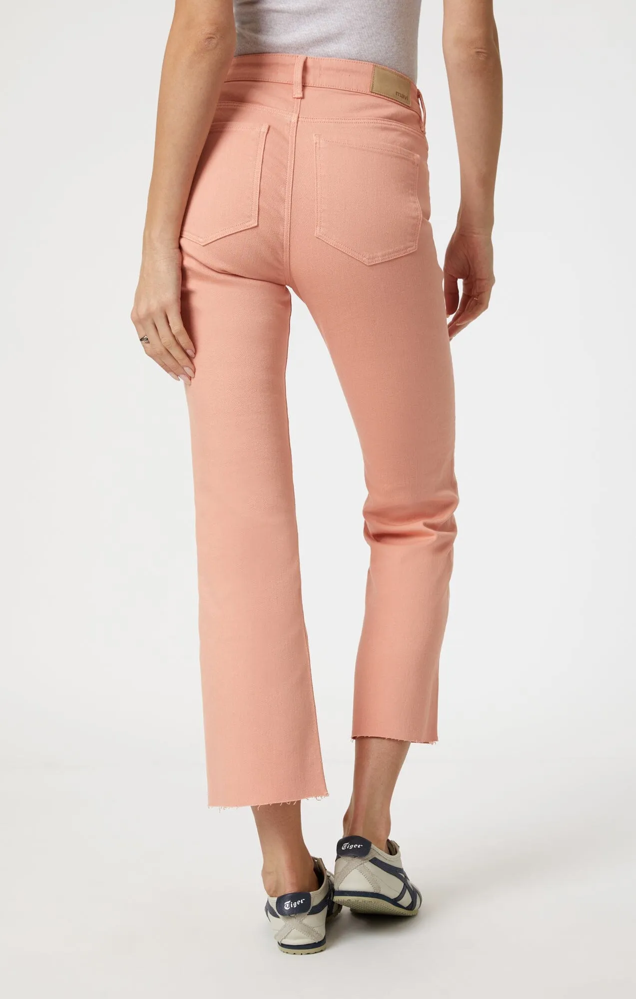 ANIKA CROP FLARE IN PEACH FUZZ FLEX BLUE