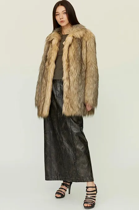 ‘Ansel’ Faux Fur Coat