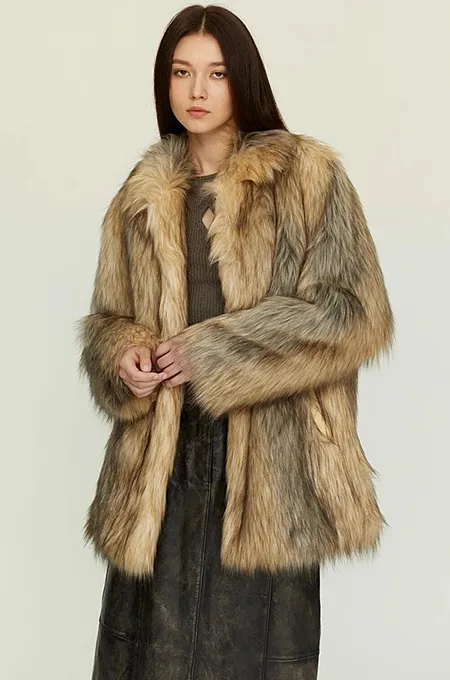 ‘Ansel’ Faux Fur Coat