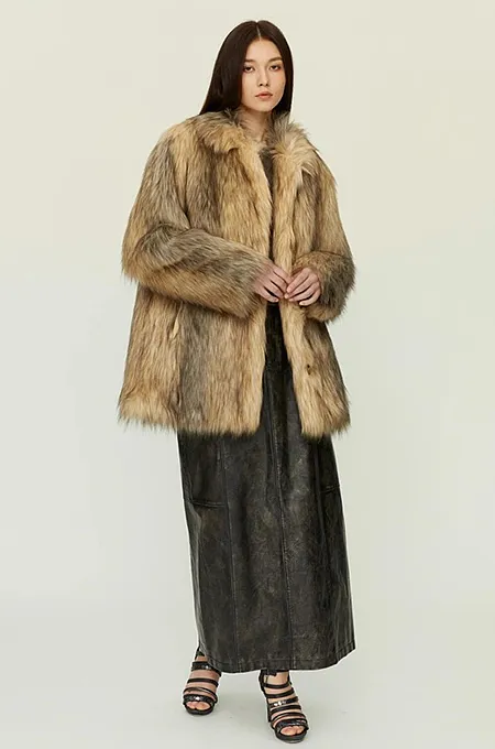 ‘Ansel’ Faux Fur Coat