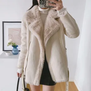 Ashore Shop Womens Sheepskin Style Warm Winter Pile Fur Coat