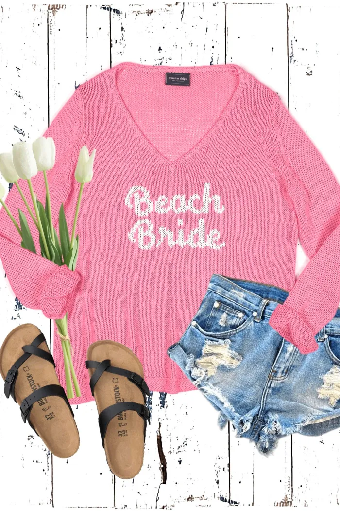 Beach Bride V Cotton Sweater