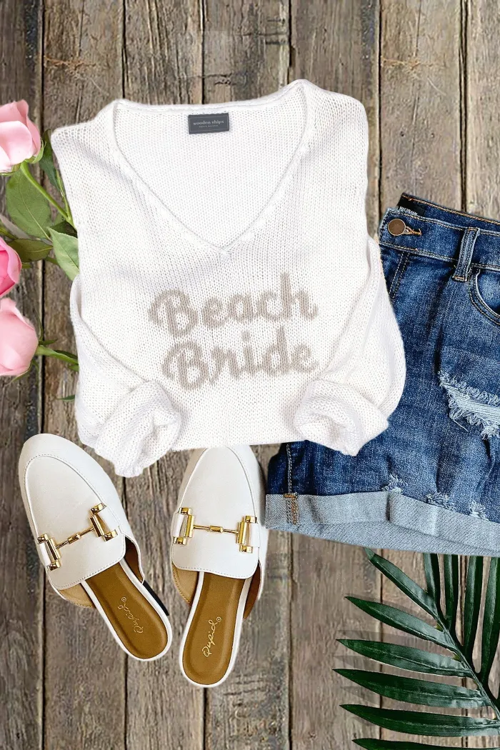 Beach Bride V Cotton Sweater