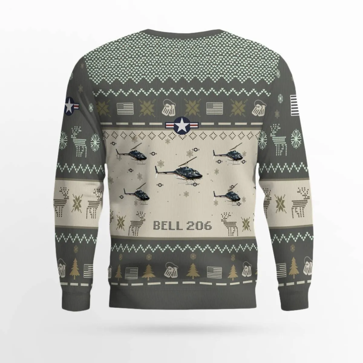 Bell 206_Aircraft Ugly Sweater, Ugly Sweater Christmas Shirt for Men Dad Veteran