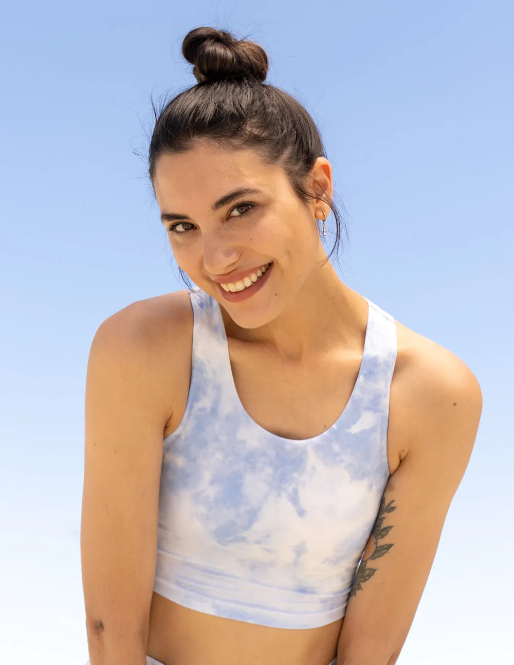 Blue Tie-Dye Bra Tank