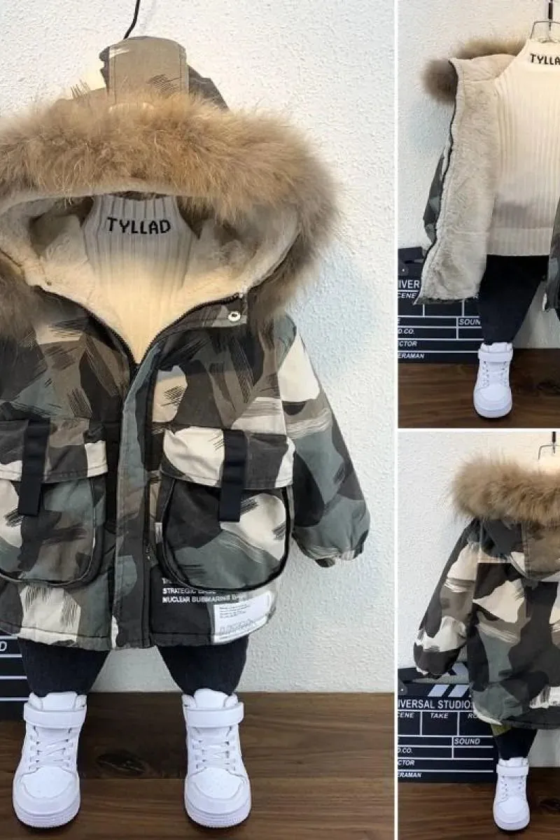 Boy Foreign-style Baby Winter Camouflage Padded Jacket