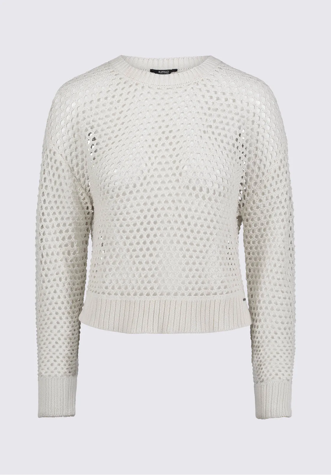 Braelynn Women’s Openwork Sweater in Off-White - SW0055P