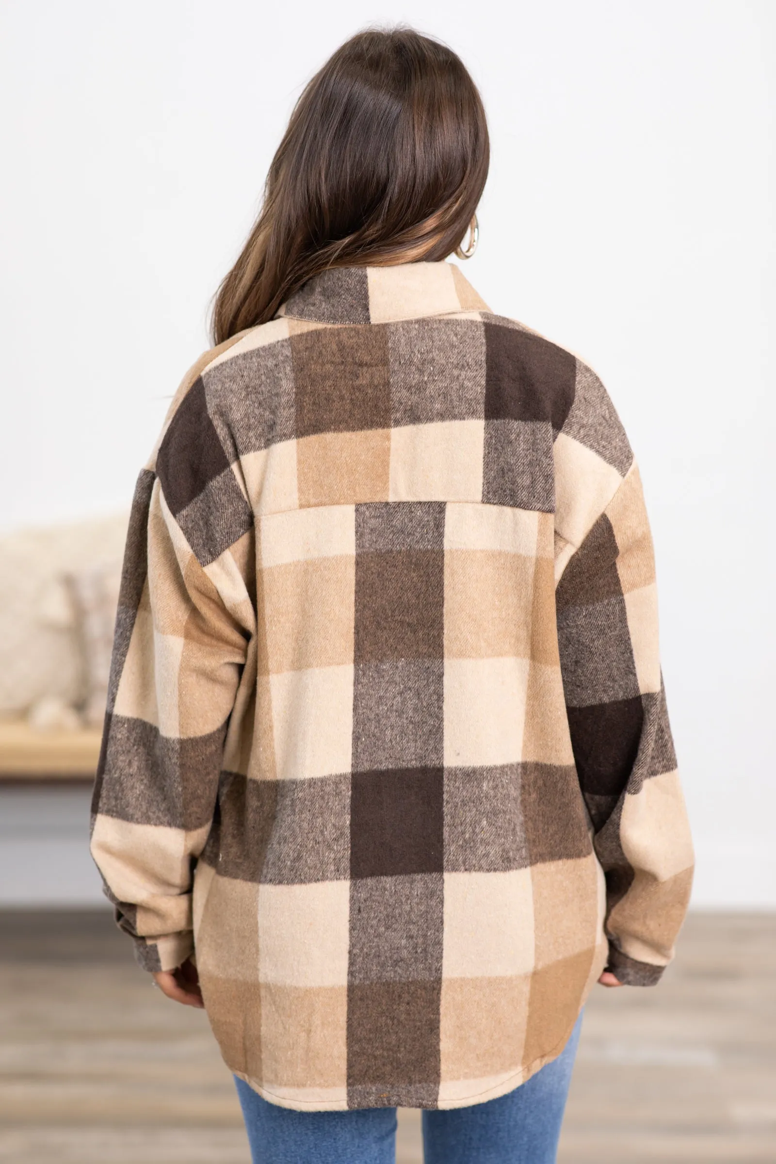 Brown Plaid Shacket