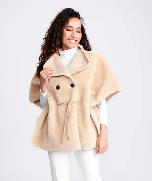 Camel Faux Borg Fleece Casual Winter Coat