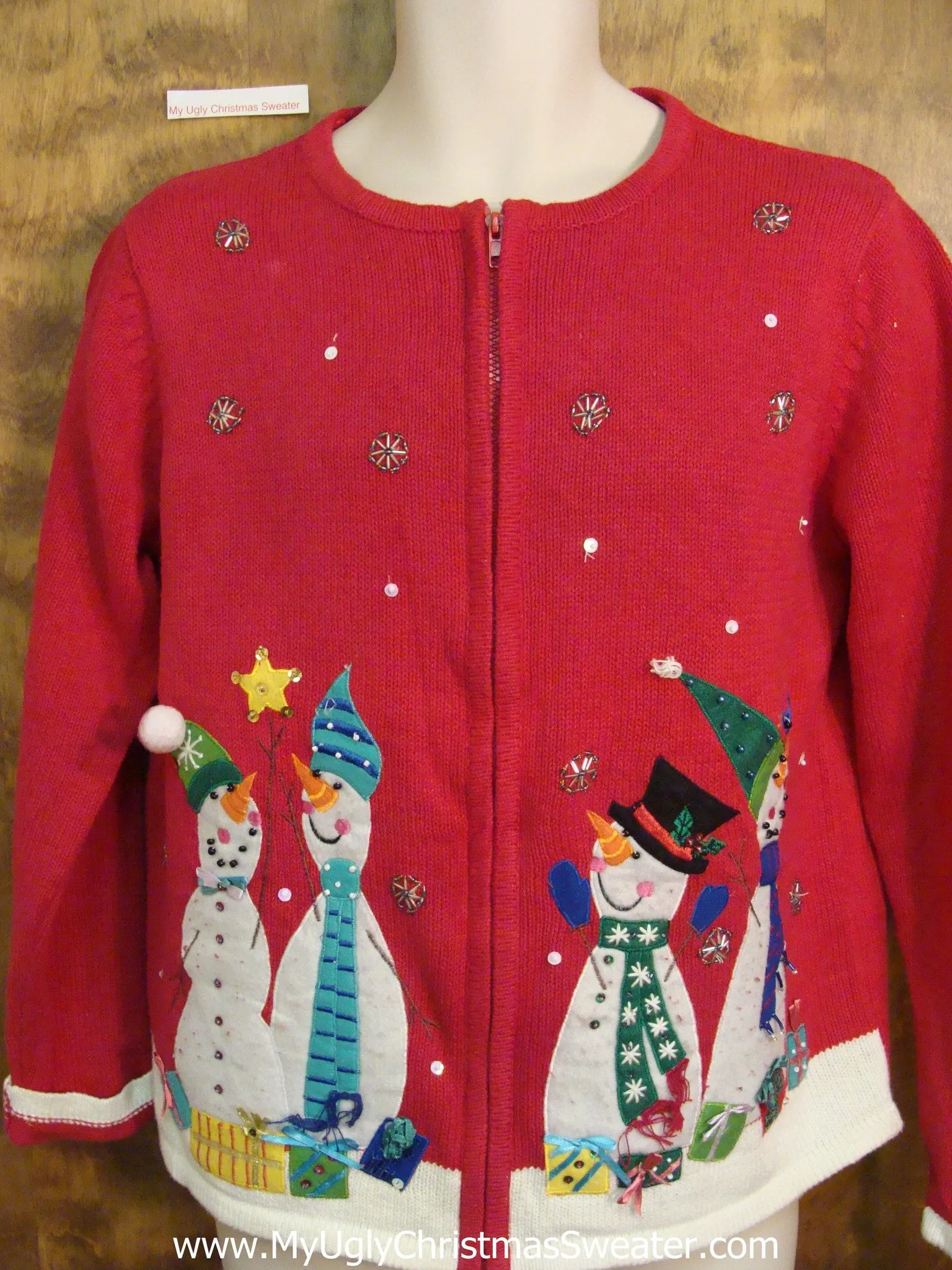 Carrot Nosed Snowmen Cheesy Christmas Jumper Sweater