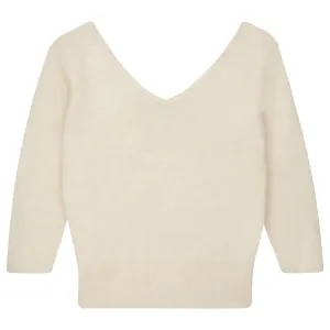 Cashmere Brushed Vee in Cream