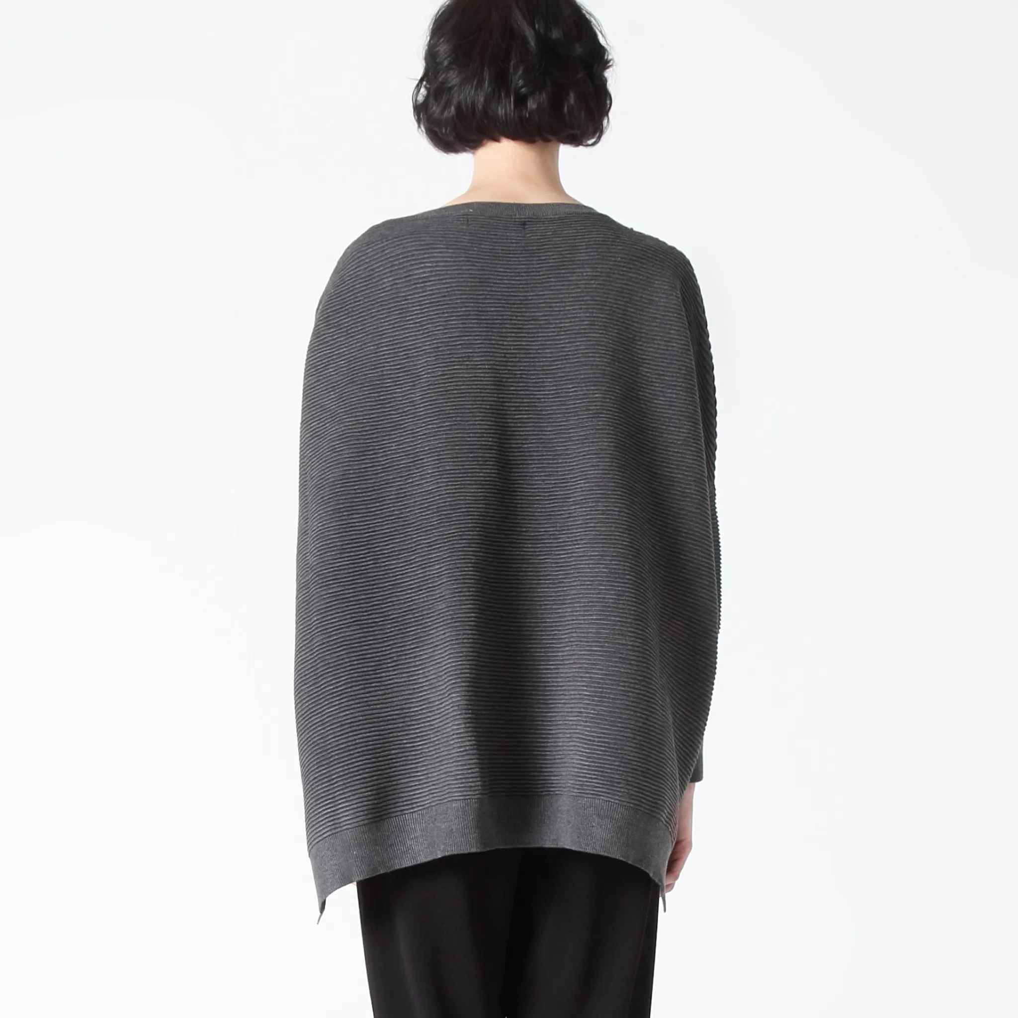 Charcoal Oversized Ribbed Jumper