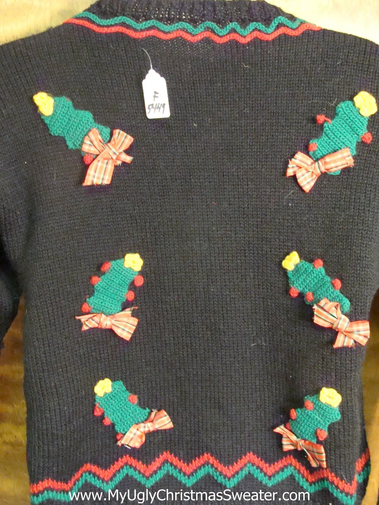 Christmas Tree Ugly Xmas Sweater Crafty 2sided Mess