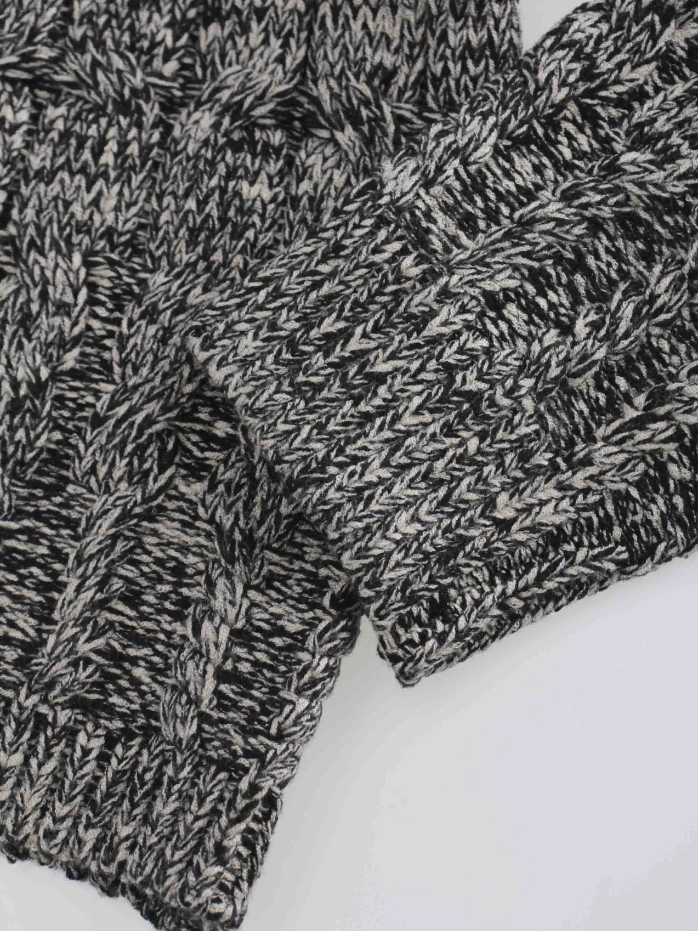 Chunky Heathered Cable sweater-Black/Tan