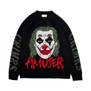 Cotton Style Joker Face Couple Sweater