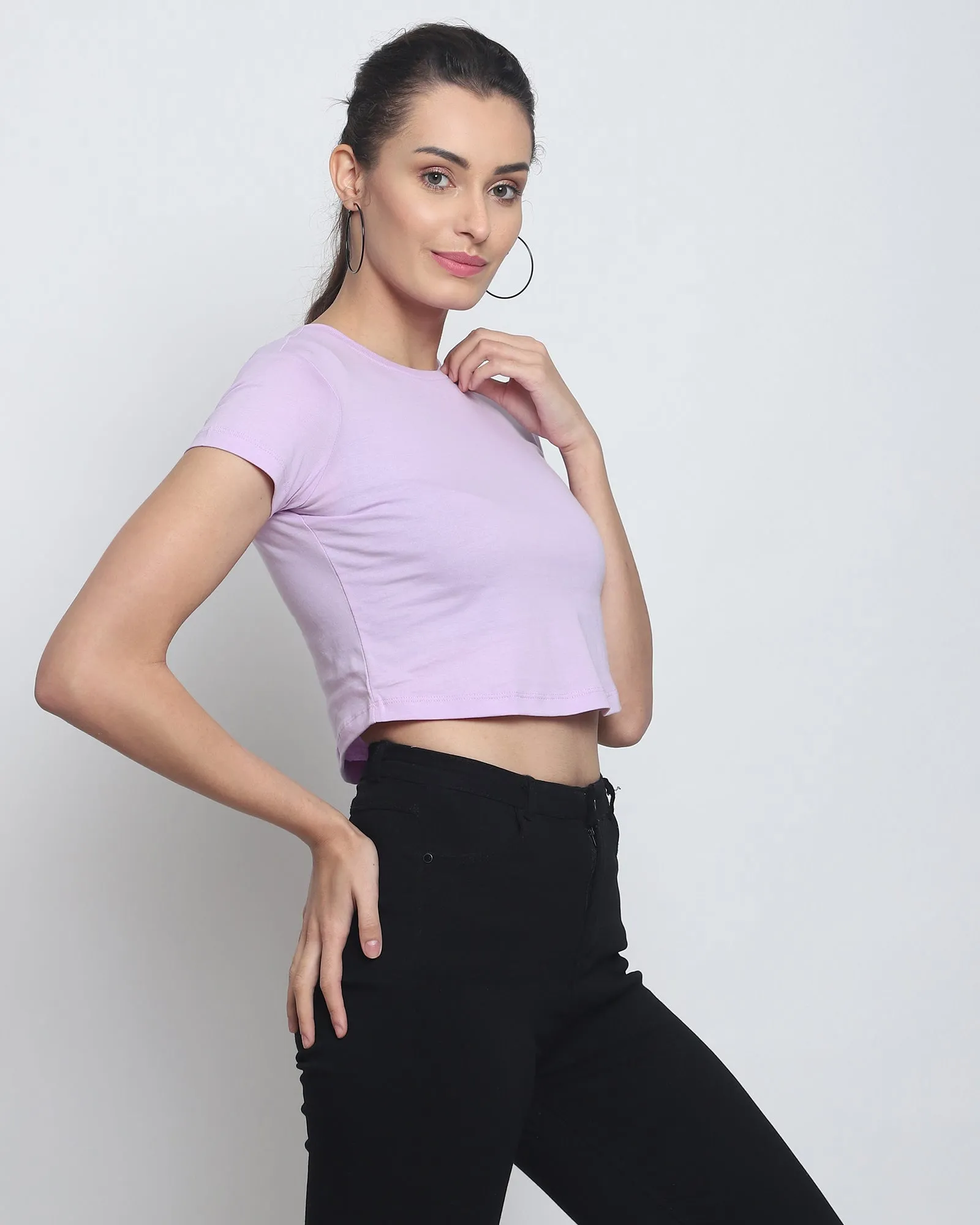 Crop Top: Solid Mauve Purple