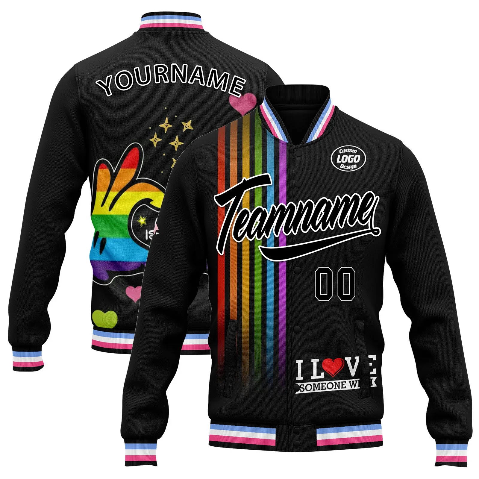 Custom Jacket Bomber Full-Snap Varsity Letterman Personalized Jacket FZ005-D025003-12