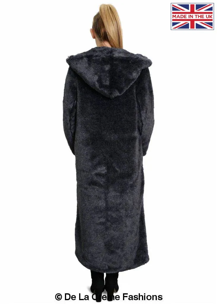 De La Creme - Womens Iconic Faux Fur Hooded Long Coat