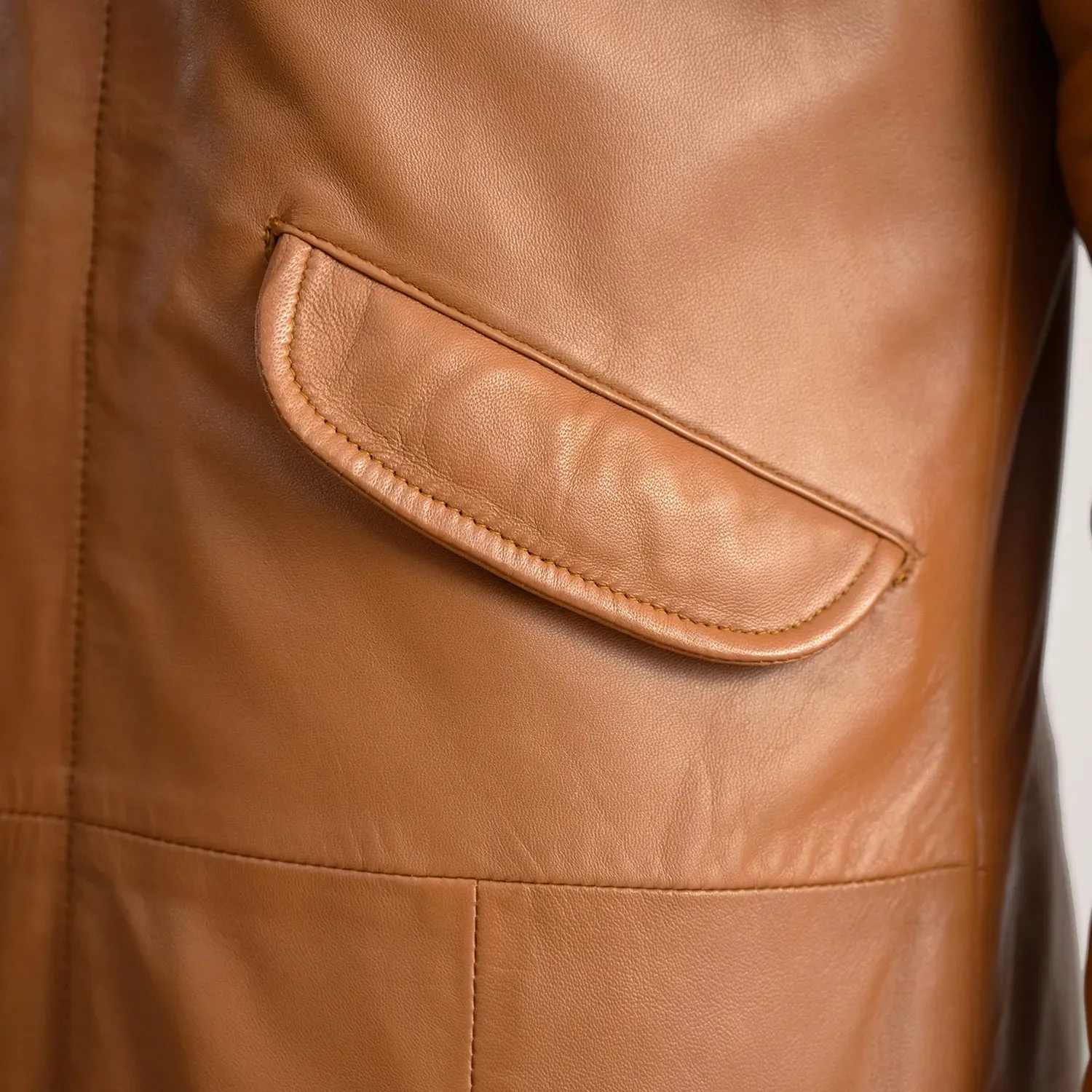 Delvin Tan Leather Parka