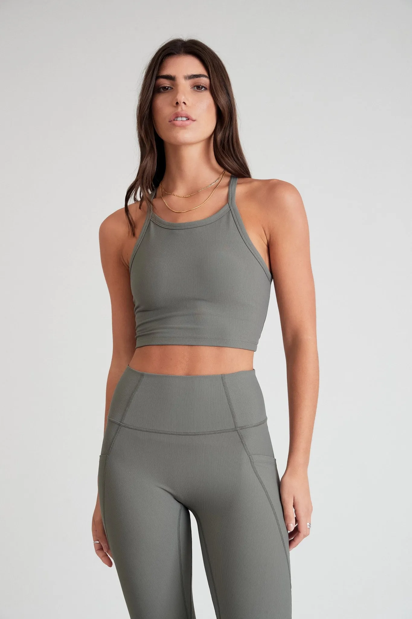 EcoRib Strap Racer Crop