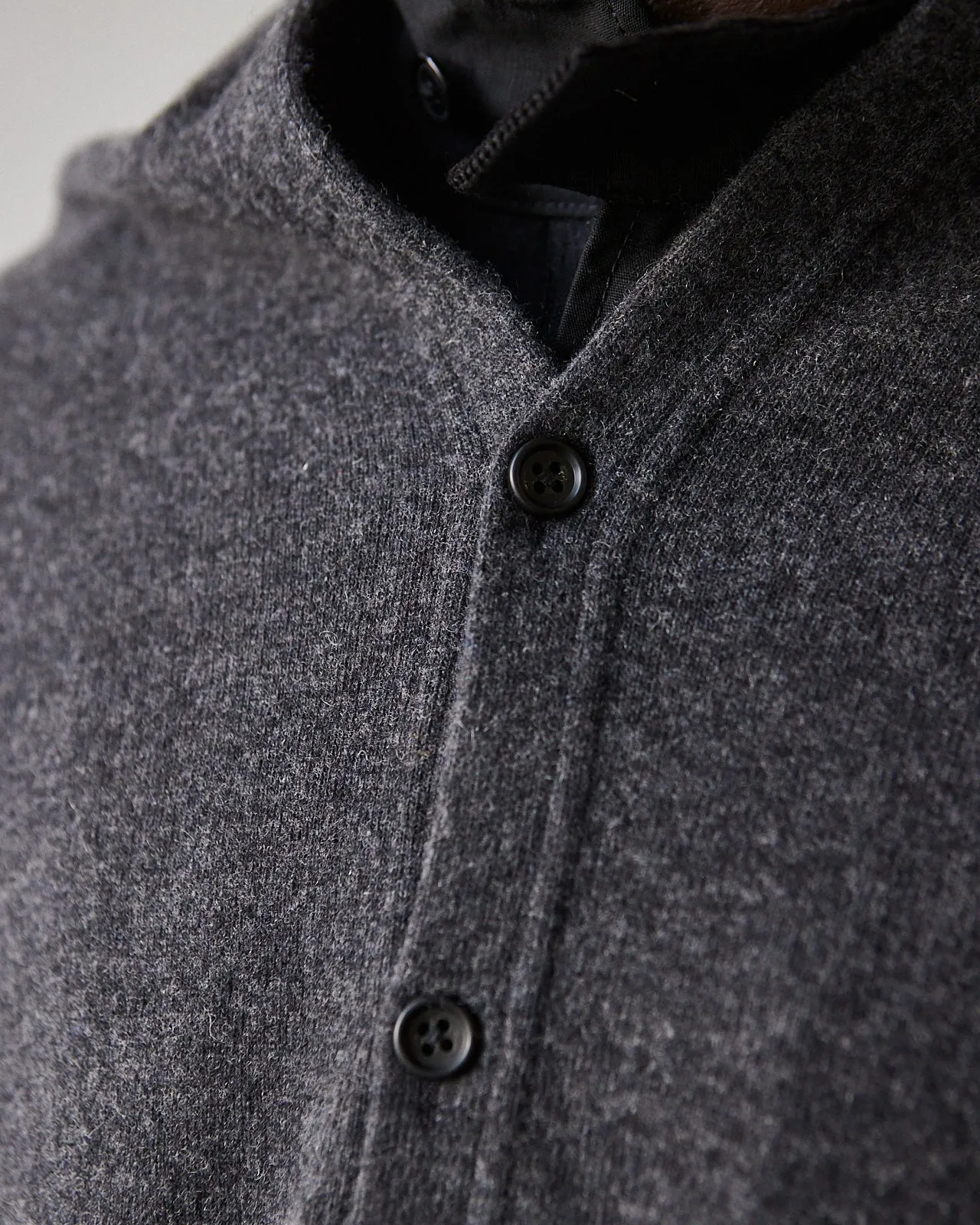 Engineered Garments Button Shawl, Heavy Charcoal Wool