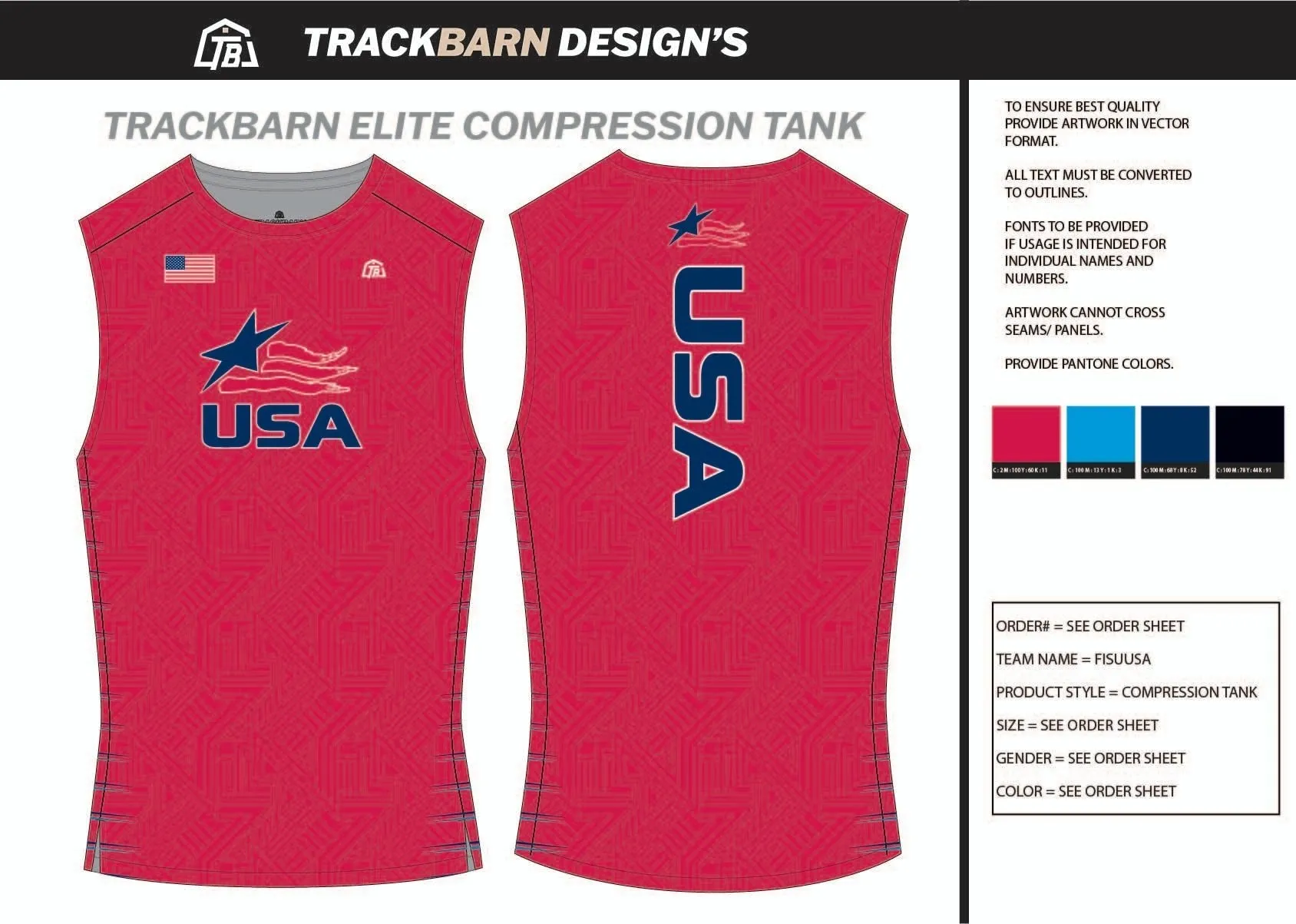 FISU-USA- Mens Track Compression Tank