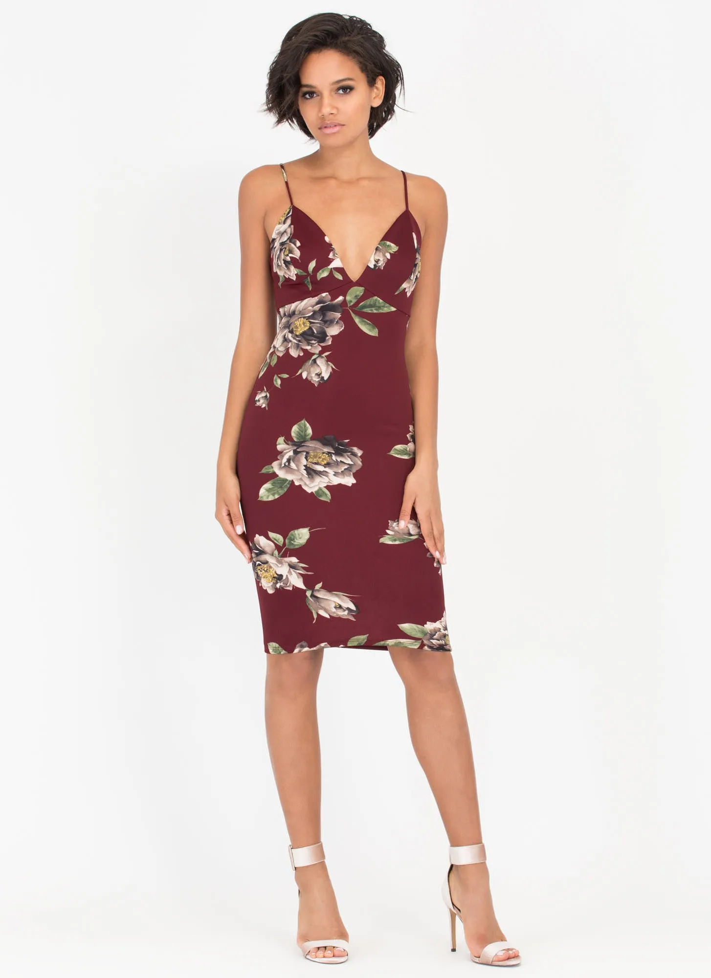 Flowers For You Strappy Midi Dress