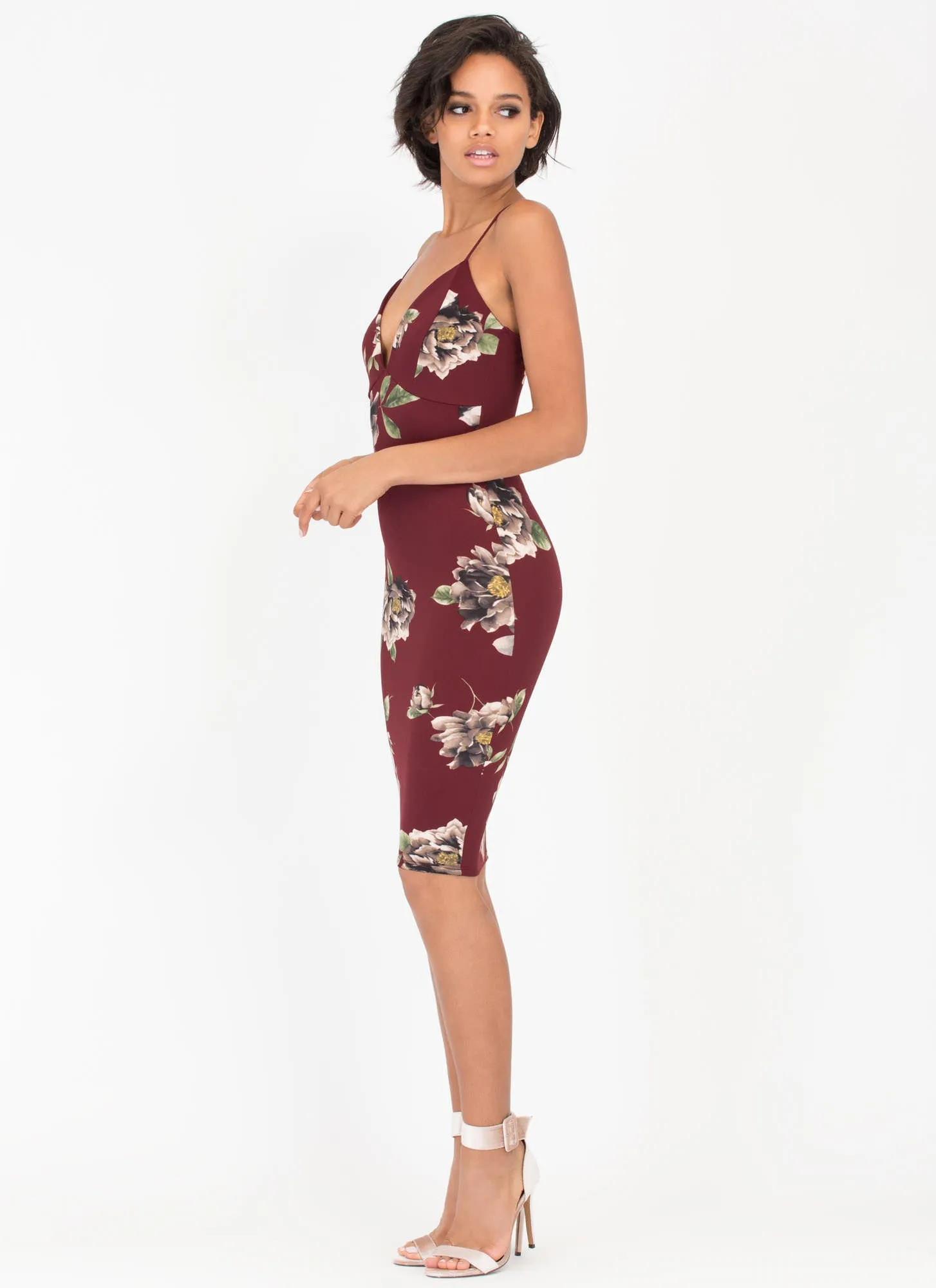 Flowers For You Strappy Midi Dress