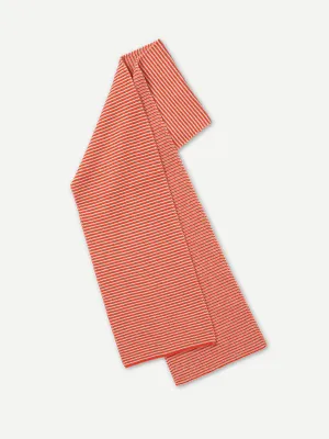 GARTER STITCH SCARF ORANGE GLOSS & OATMEAL