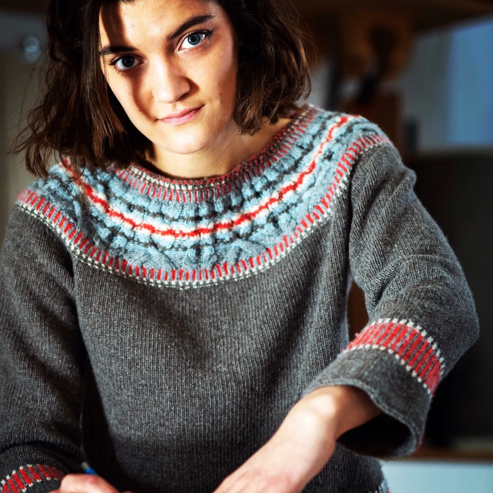 Geo Yoked Fair Isle Sweater : Pattern