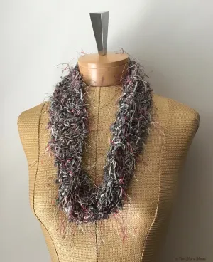 Grey Tweed Decorative Scarf