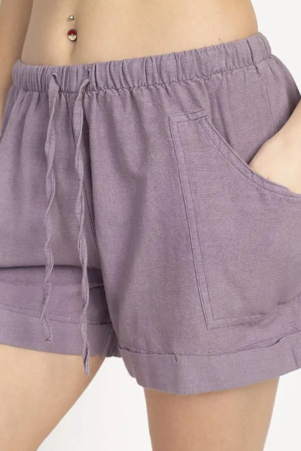 Hemp Blend Natural Cuff Shorts