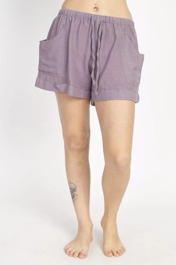 Hemp Blend Natural Cuff Shorts