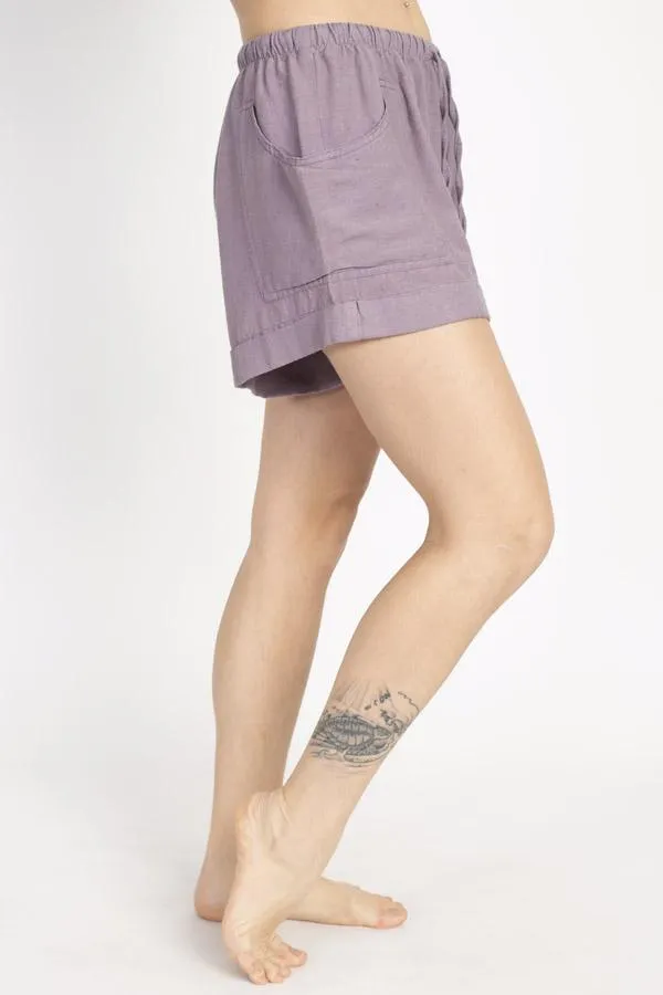 Hemp Blend Natural Cuff Shorts