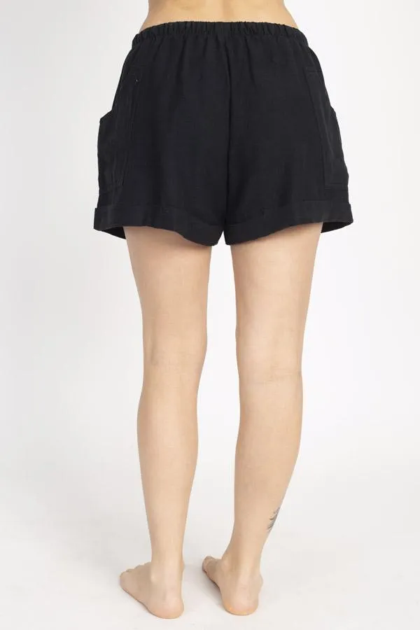 Hemp Blend Natural Cuff Shorts