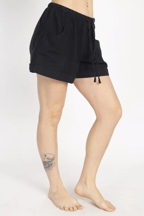 Hemp Blend Natural Cuff Shorts