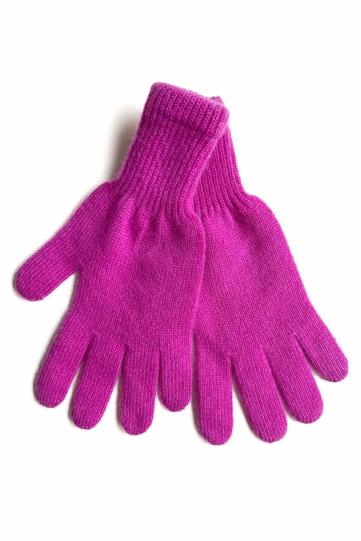 Hot pink cashmere gloves for women