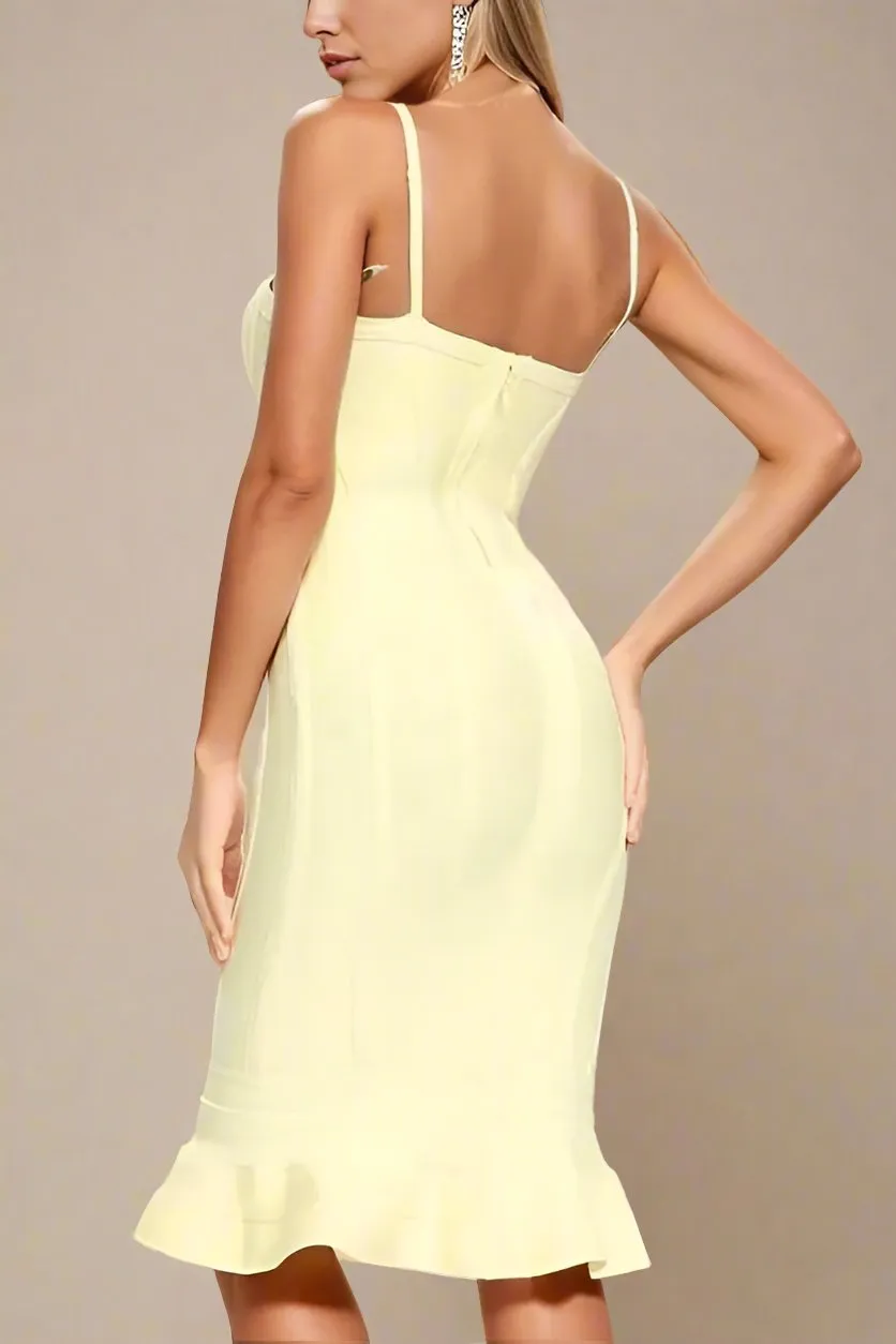 Joy Bandage Midi Dress - Sun Yellow