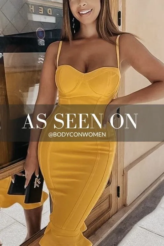 Joy Bandage Midi Dress - Sun Yellow