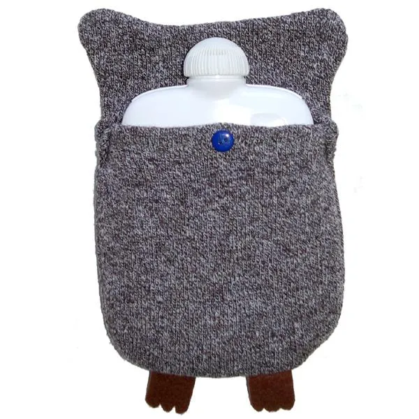 Kids Eco Hot Water Bottle Junior Comfort with Cover, Owl