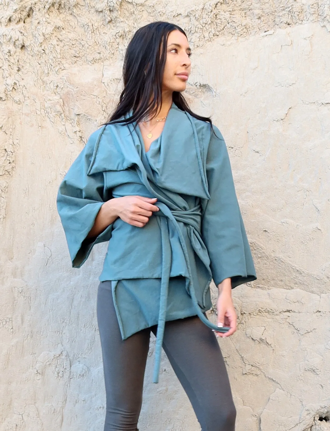 Kimono Cocoon Belted Jacket