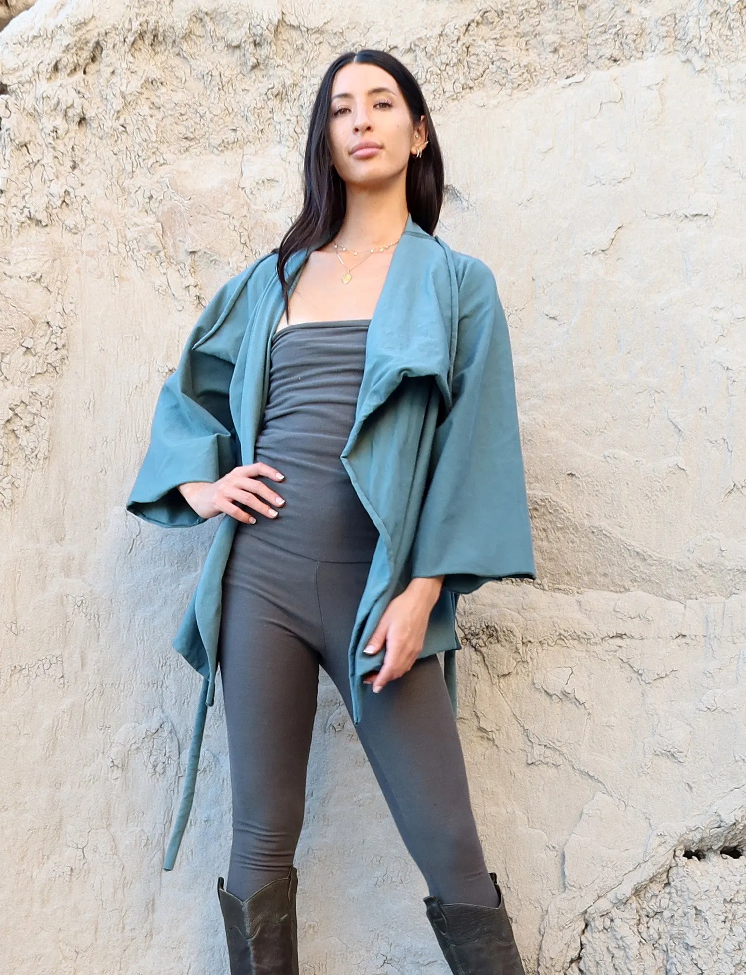 Kimono Cocoon Belted Jacket